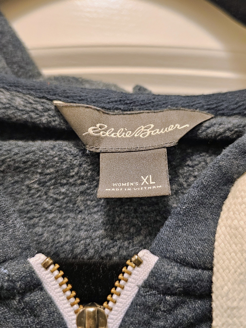 Eddie Bauer Women's XL Blue Heather Full Zip Hoodie Cozy Fleece Lined Sweatshirt - Picture 7 of 7